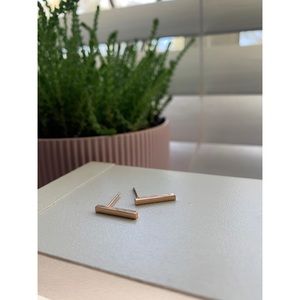 Rose Gold Bar Earrings